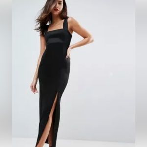 Square neck scuba maxi dress